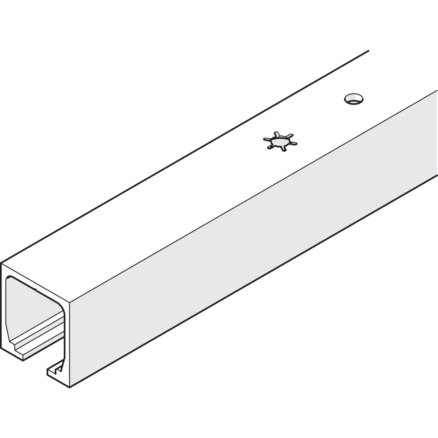 Hawa HAWA Junior 40 Laufschiene Deckenmontage L=2000 mm Aluminium farblos eloxiert