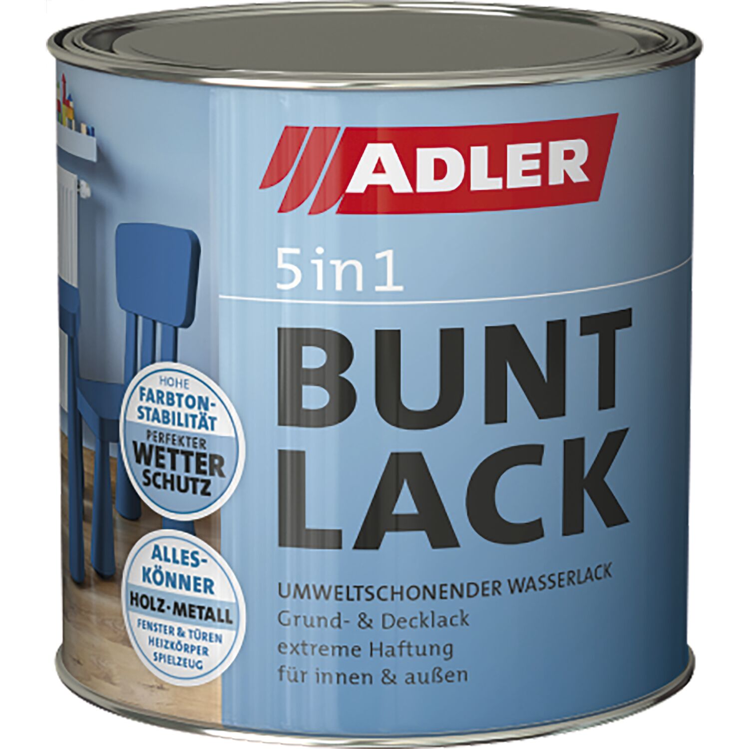 Adler - 5in1 - Buntlack matt RAL 9005 Tiefschwarz 125 ml