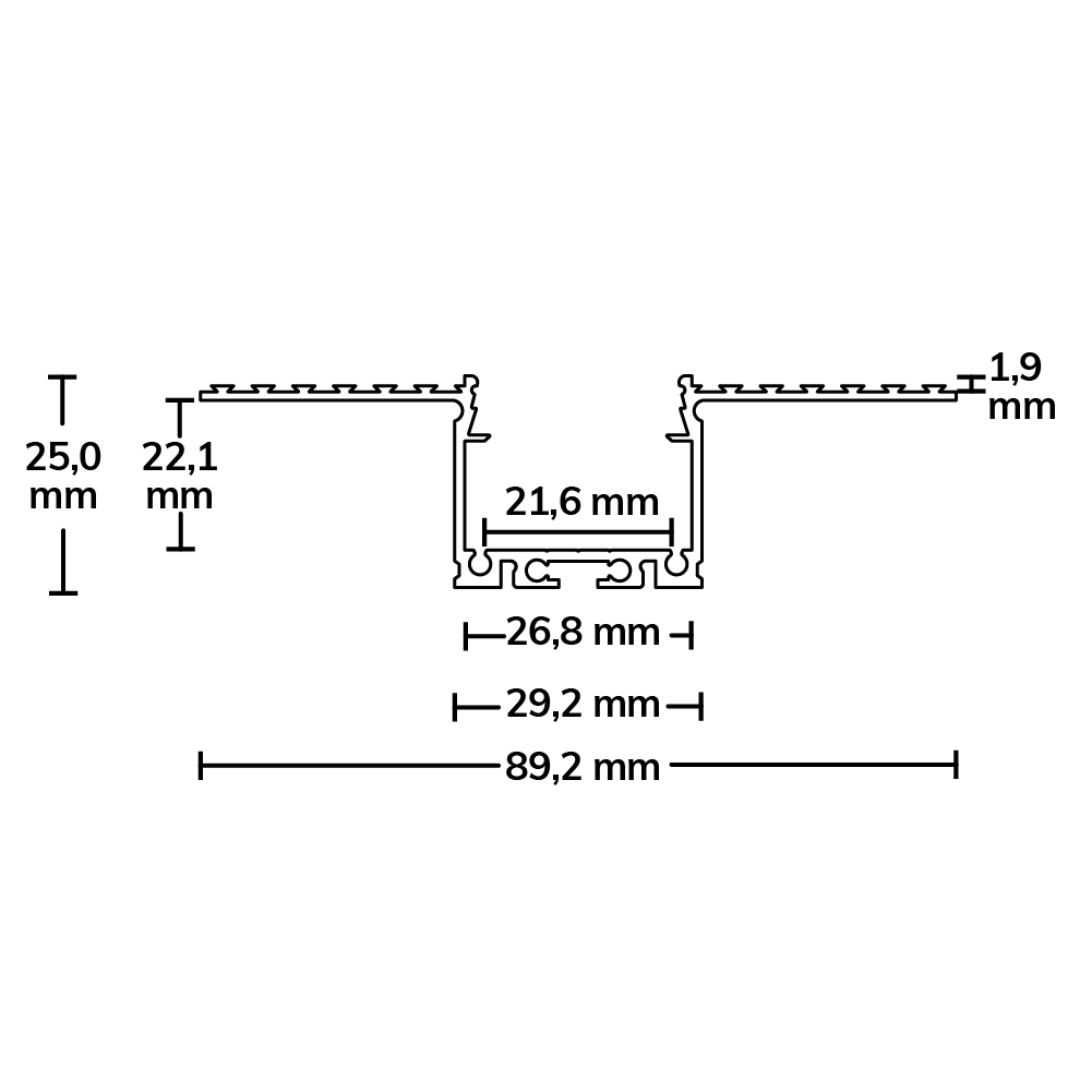 ISOLED LED Trockenbauprofil 21 CEILING 200cm