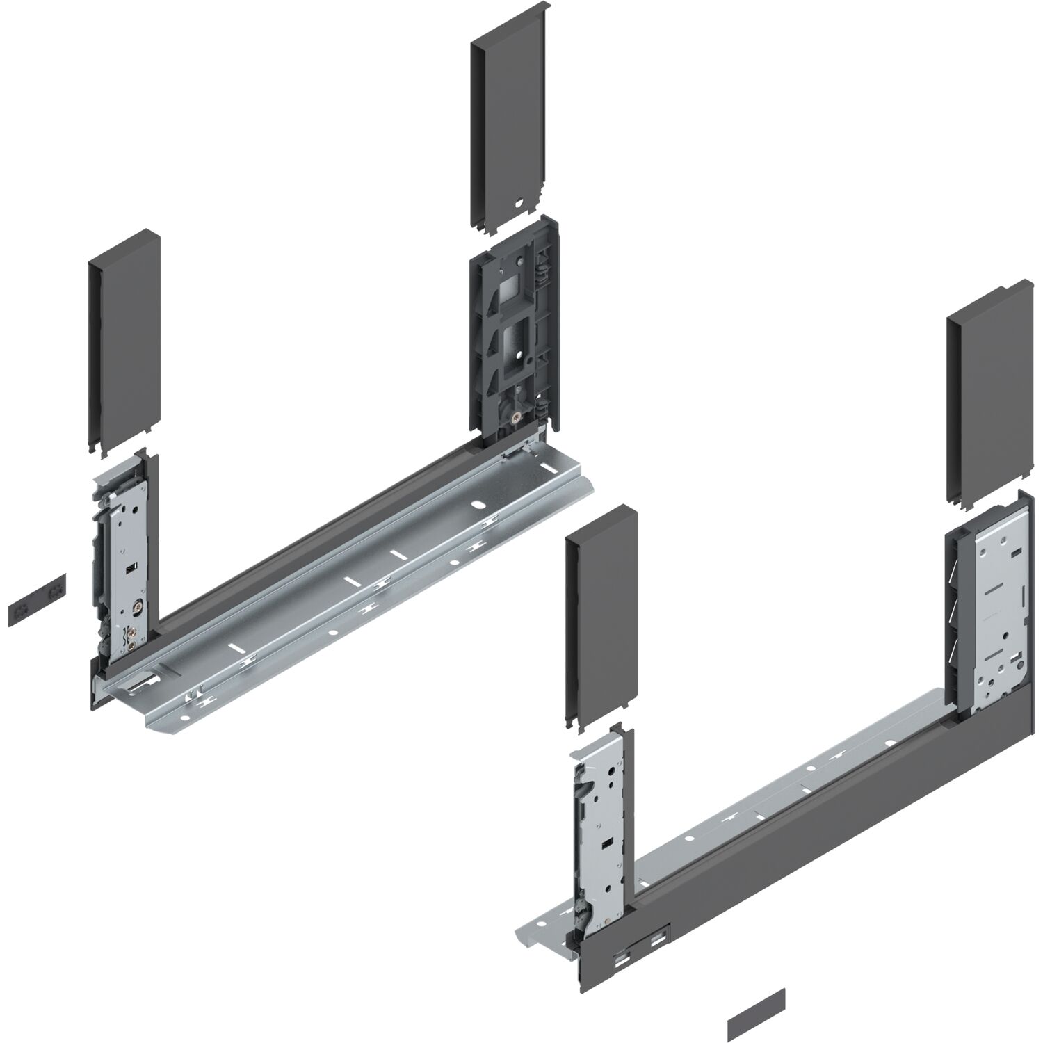 blum LEGRABOX free, Zarge Höhe C, NL 400, Oriongrau-matt