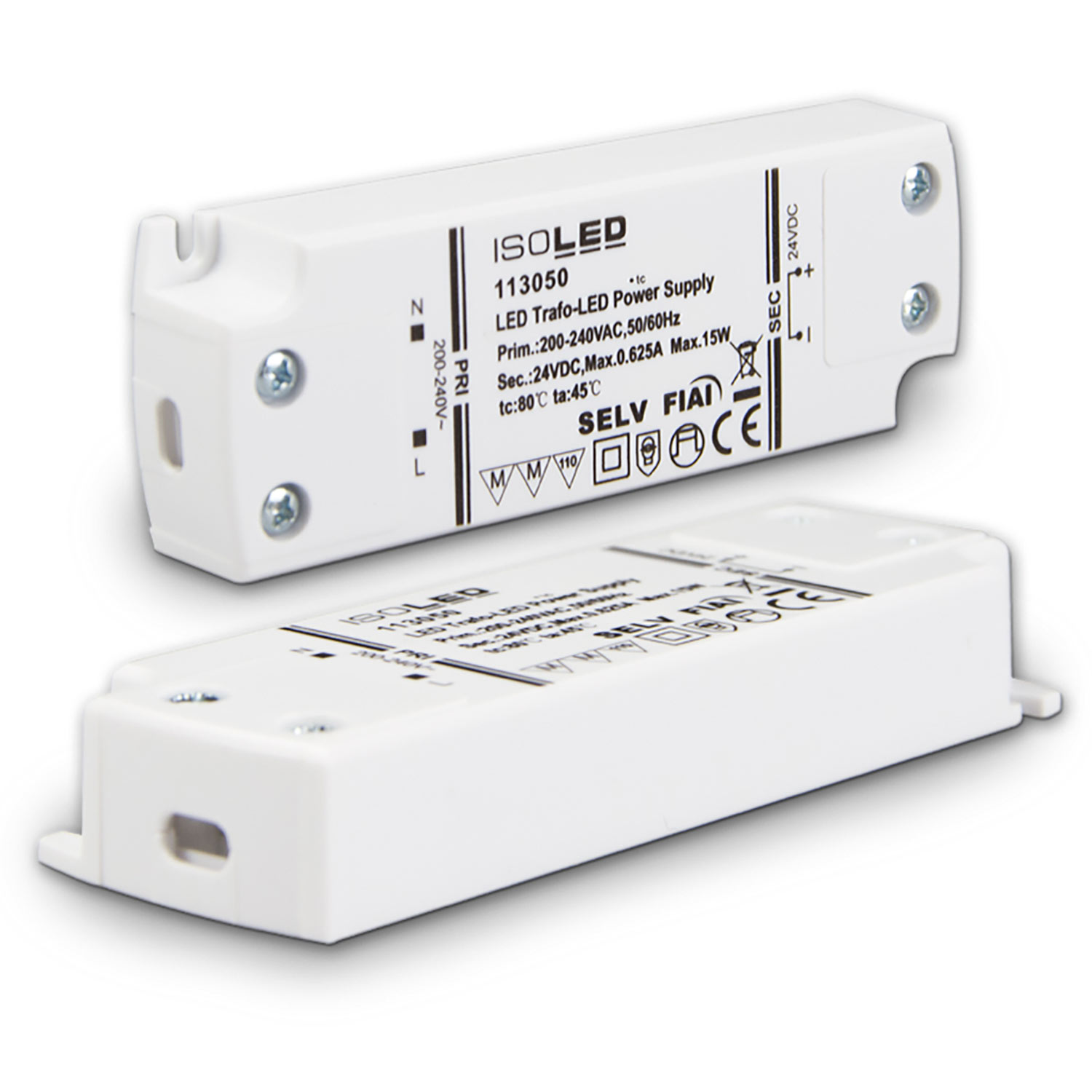 ISOLED LED Trafo 24V/DC 0-15W SELV ultraflach schmal