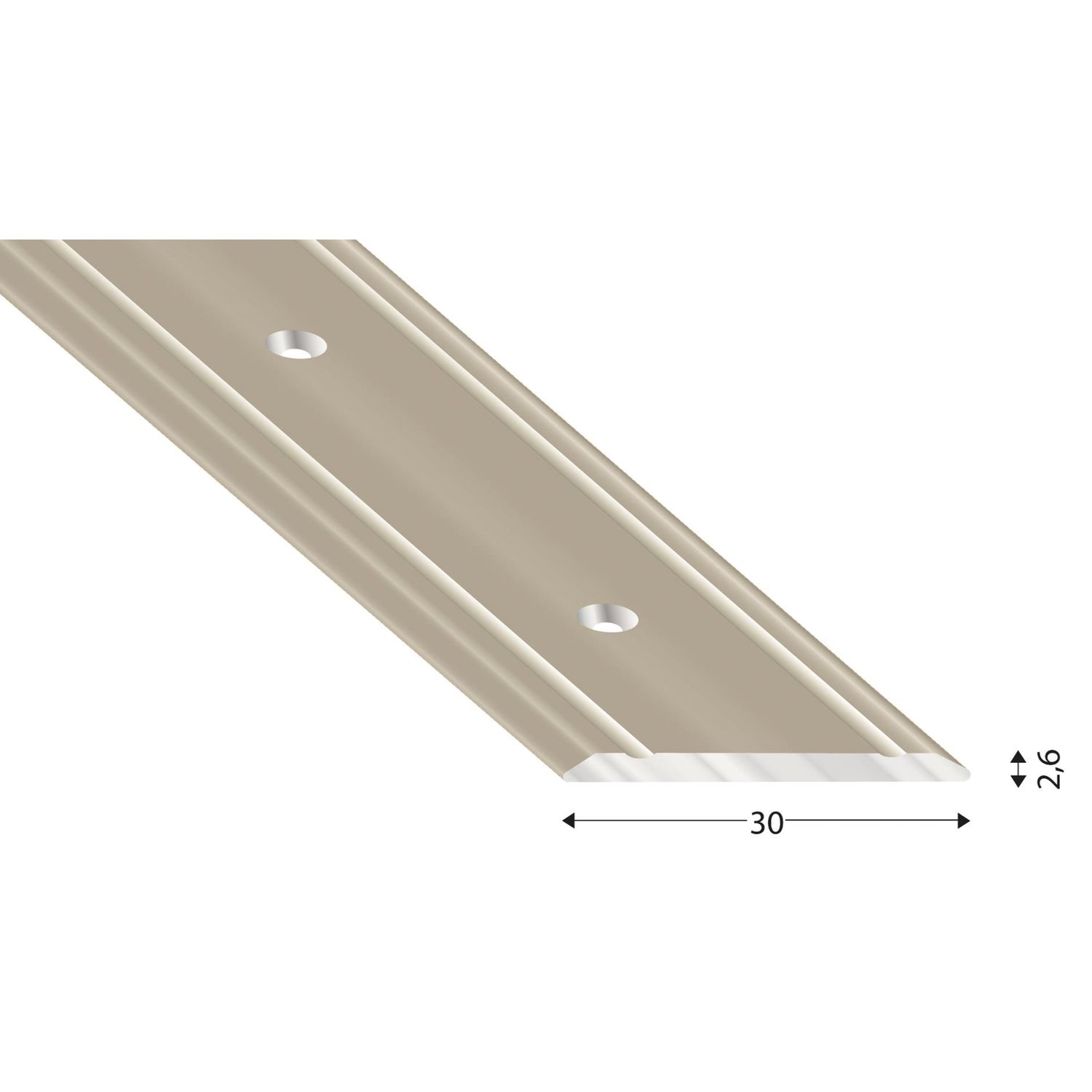 Kügele Abdeckprofil Alu Edelstahloptik 30/1000 mm