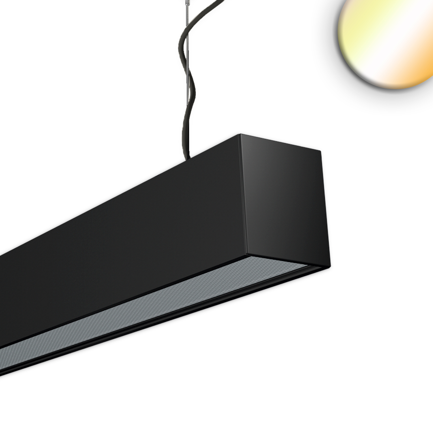 ISOLED PROLAMP40IDhs Pendel 125W schwarz 2500mm opal Sys-Pro Funk dimmbar CCT+3000K