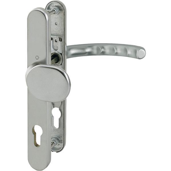 Hoppe Wechselgarnitur LUXEMBOURG - m Knopf u. Langschild PZ88, Edelstahl-Effekt