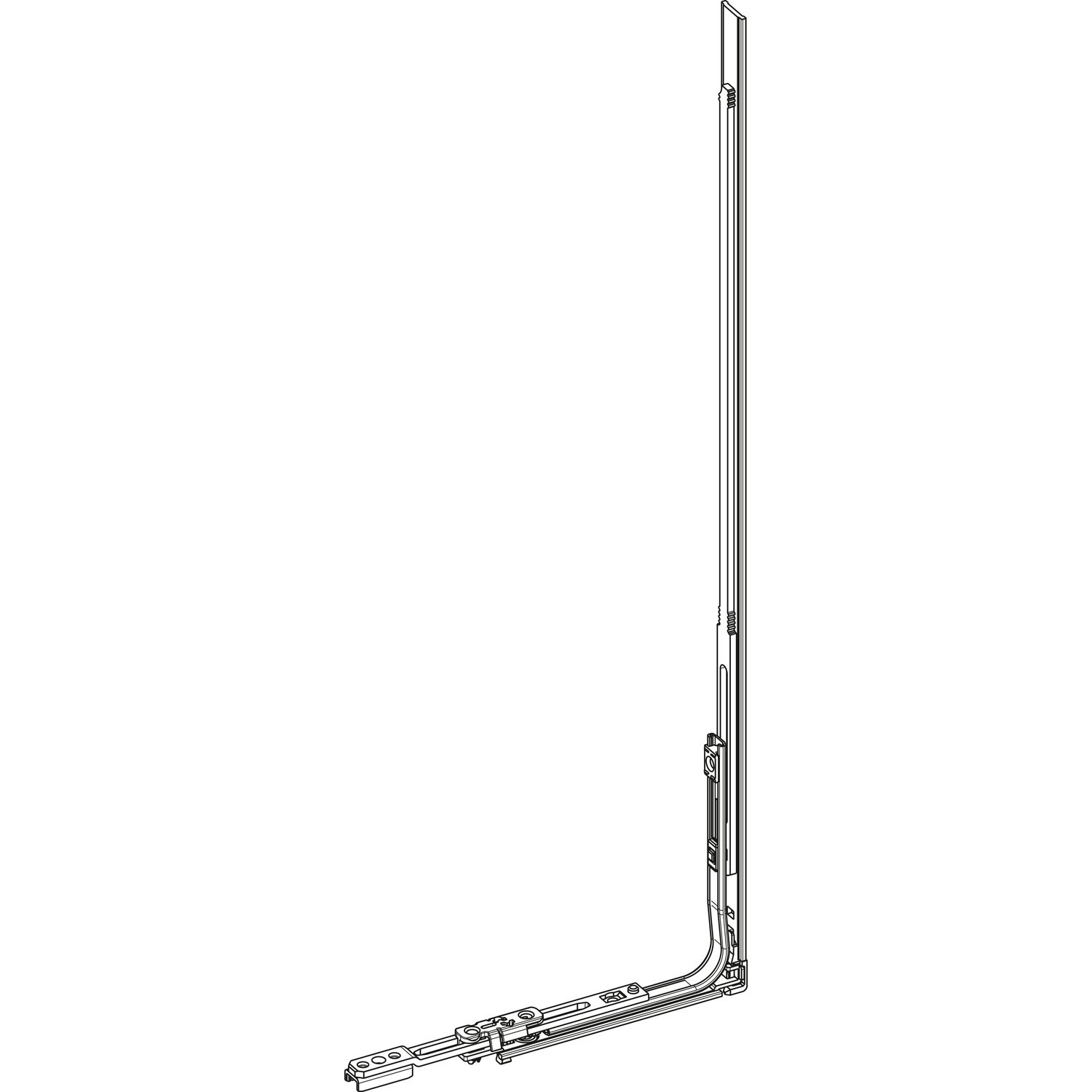 Roto ROTO NT/NX Rundbogen-Bauteil senkrecht L= 420 mm mit Eckumlenkung silber