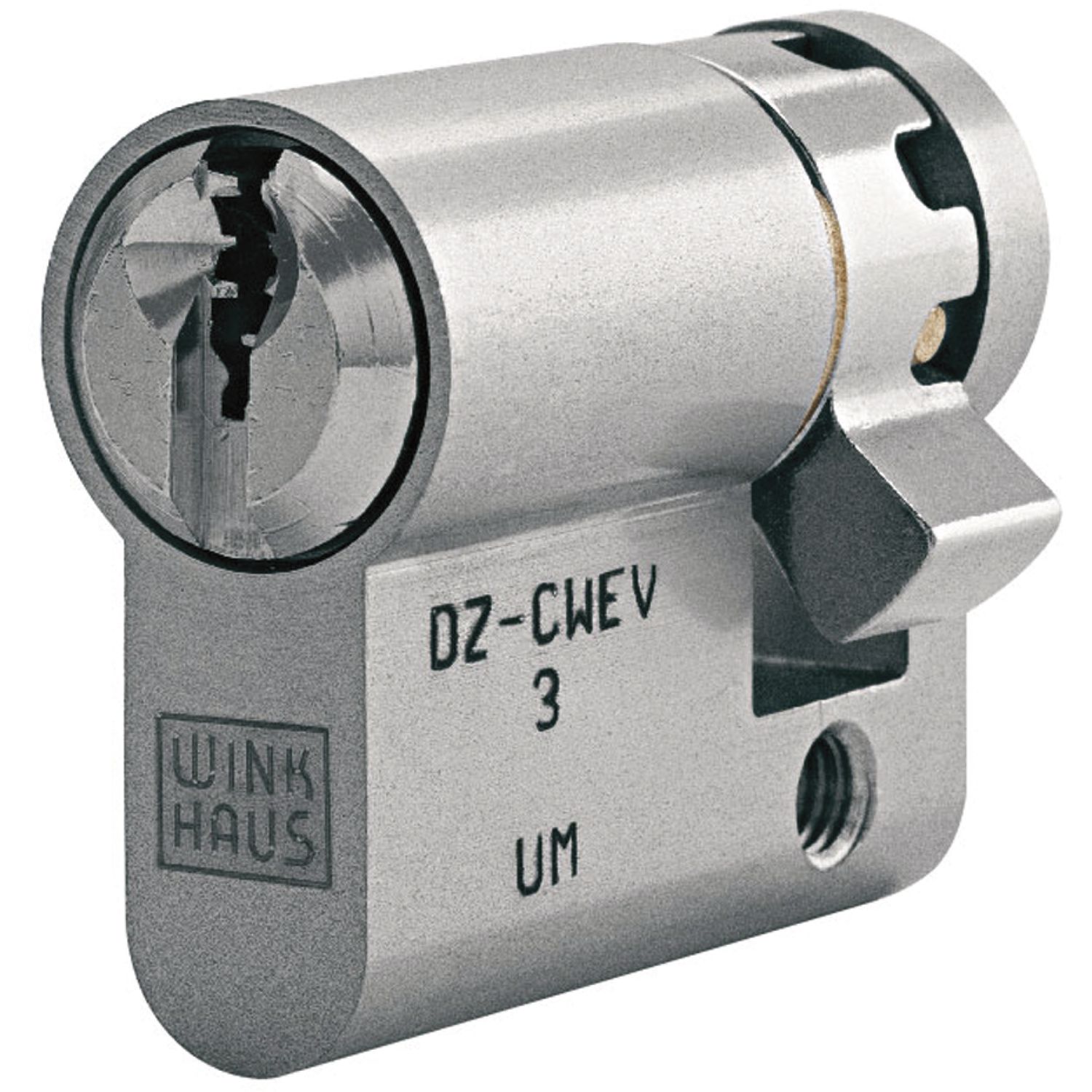 Winkhaus Einbauhalbzylinder key Tec RPE, Ergänzungsprogramm,50 mm,Messing vernickelt matt