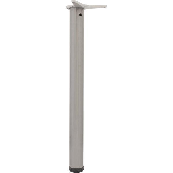 Tischfuß DM 60x700mm Edelstahleffekt, SB-Verpackt