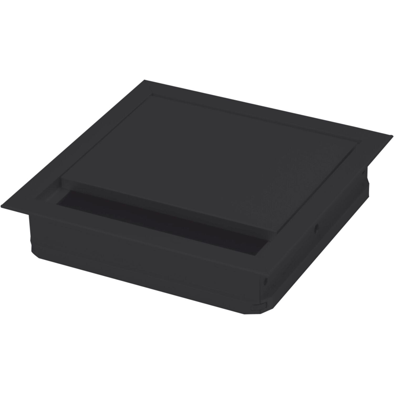 Kabeldurchgang eckig mit Staubschutzbürste, 70x70x25mm, Alu schwarz RAL 9005
