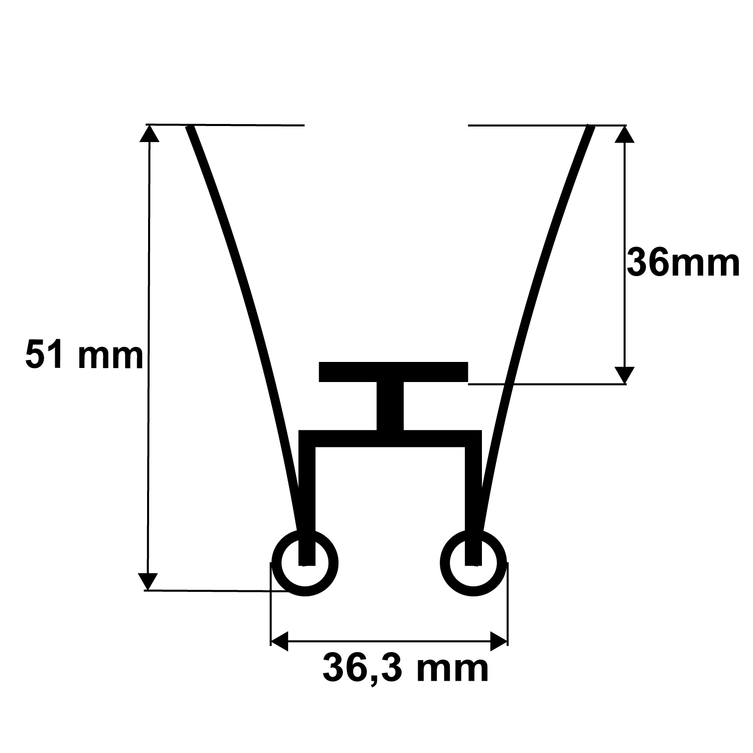 ISOLED Einbaufeder für TUNNEL IL-ALU20 DIVE24 FLAT DIVE24 Stahl grau