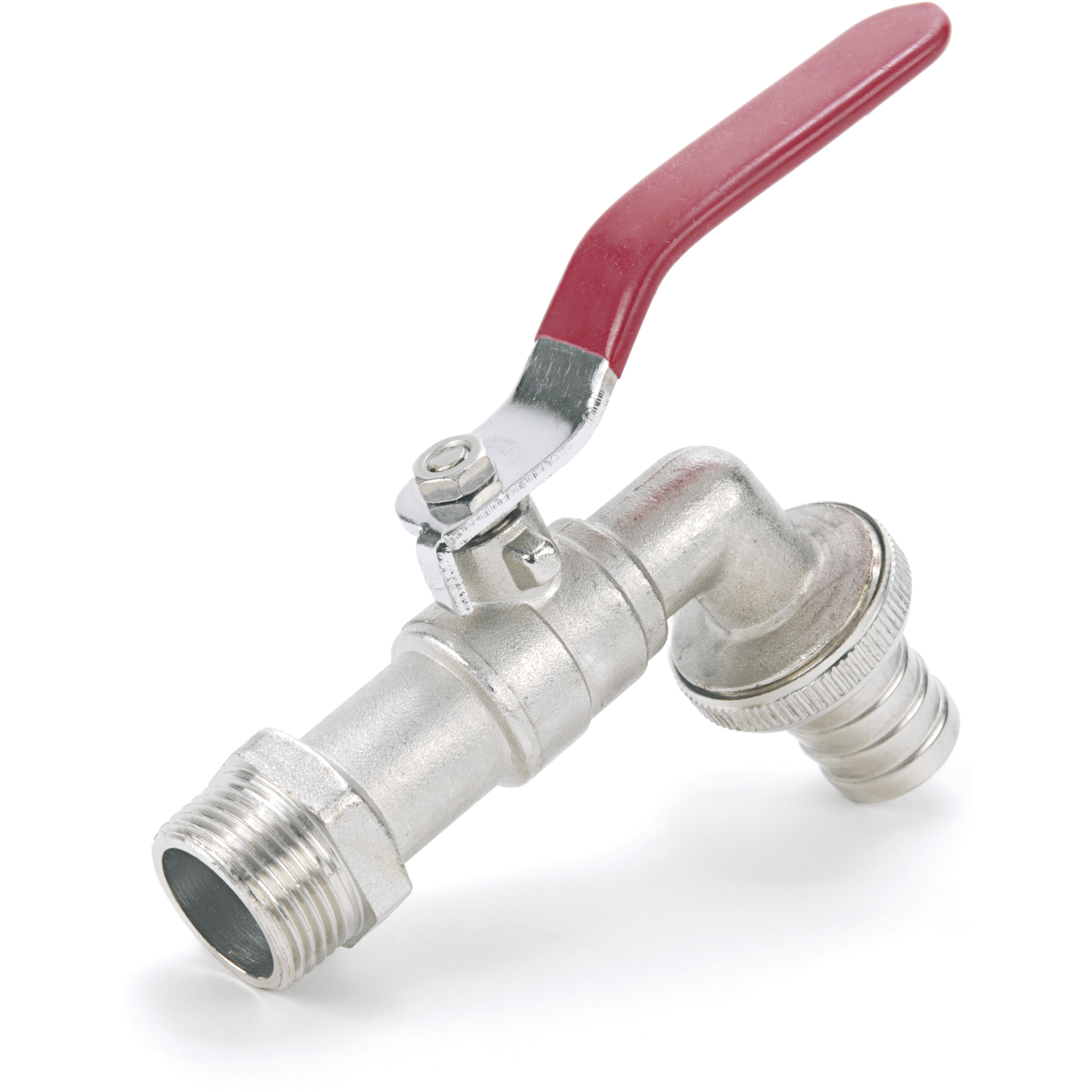 REHAU Wasserhahn mit Kugelventil 3/4 Zoll Messing matt verchromt