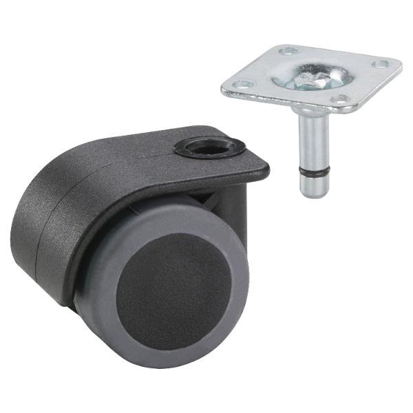 Dörner + Helmer Doppel-Lenkrolle Container TPE 35 mm 70 kg