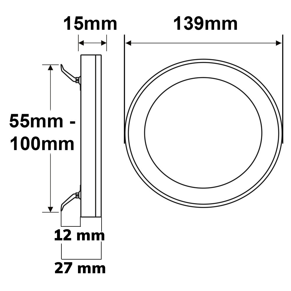 ISOLED LED Aufbau/Einbauleuchte Slim Flex 6W schwarz ColorSwitch 3000|3500|4000K