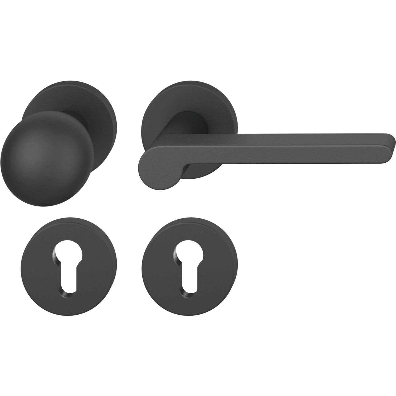 ninka FSB Wechselgarnitur 12 1021 ASL auf Rosette PZ, Knopf drehbar, rechts, schwarz