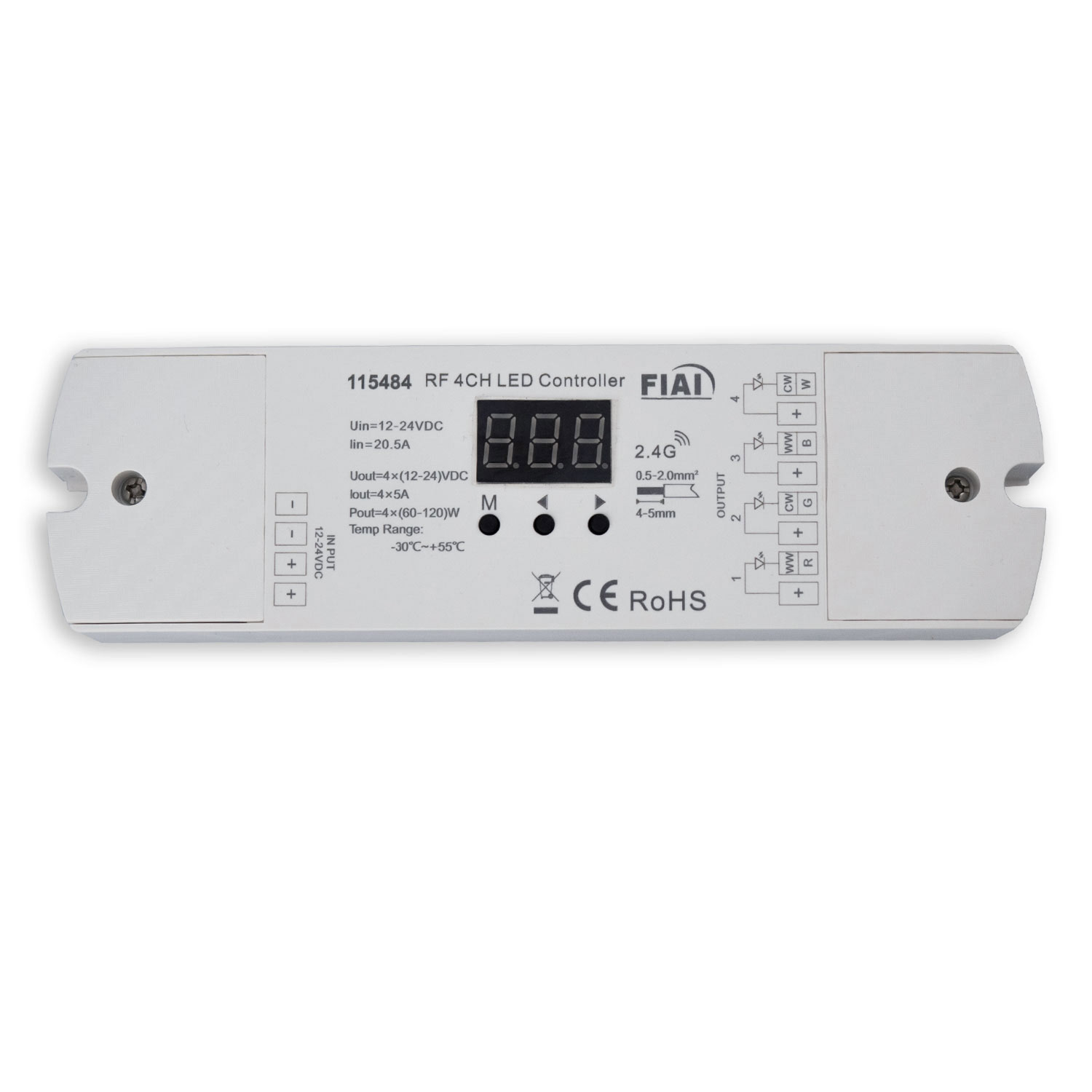 ISOLED LED Funk Mesh 4 Zonen PWM Dimmer 1-4 Kanal 12-48V DC 4x5A