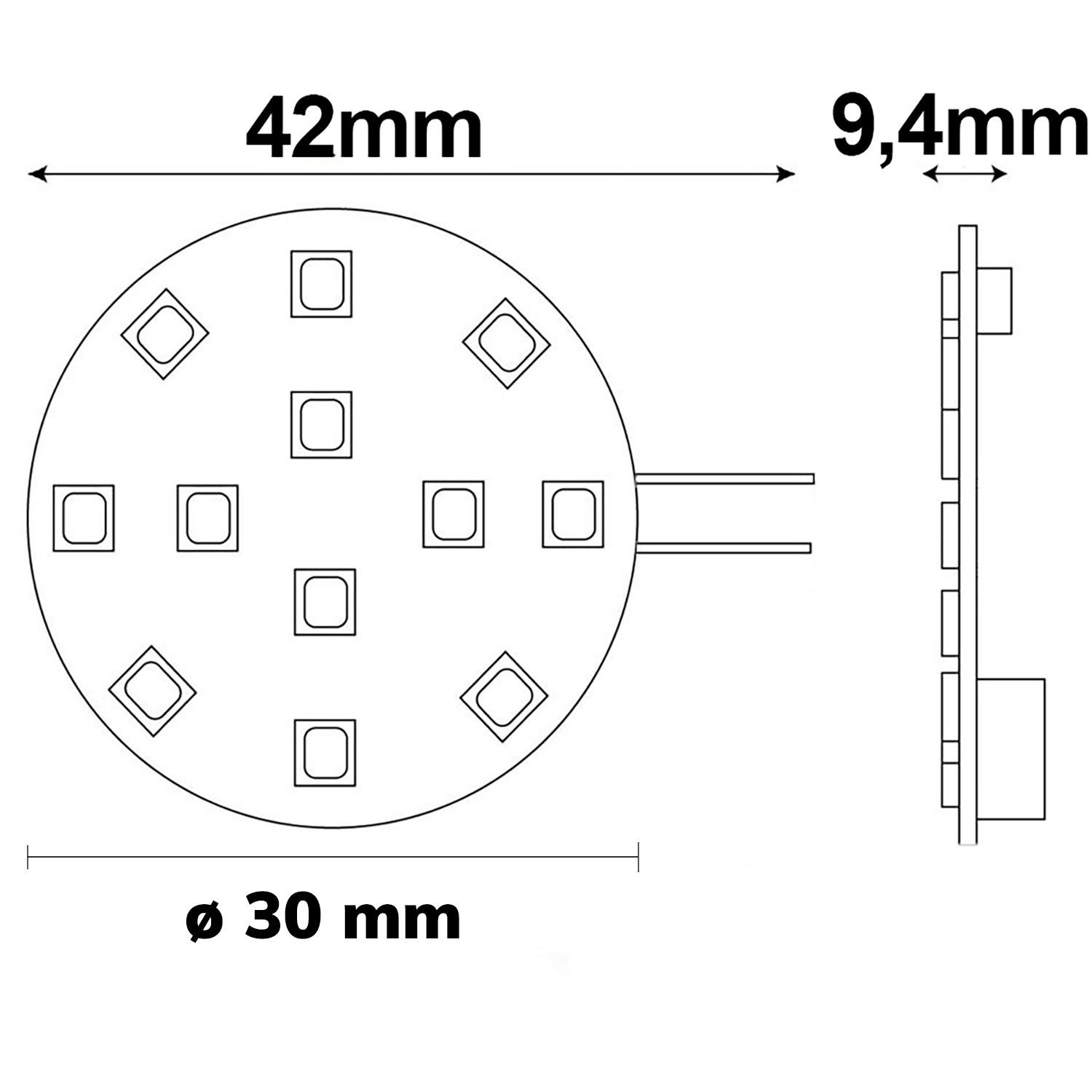 ISOLED G4 LED 12SMD 2W warmweiß Pin seitlich