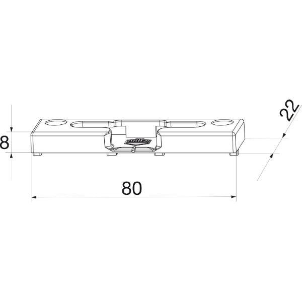 Maco #368056 MACO Kippschließteil PVC Bodenschwelle GKG/TROCAL FT 22 mm 13V universal silber