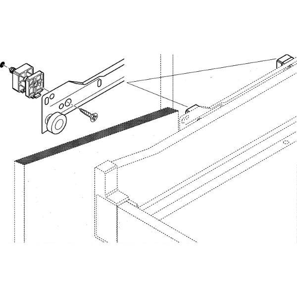 blum Distanzteile Innenschubkasten-Teilauszug 4 mm ohne Dübel, KS cremeweiß