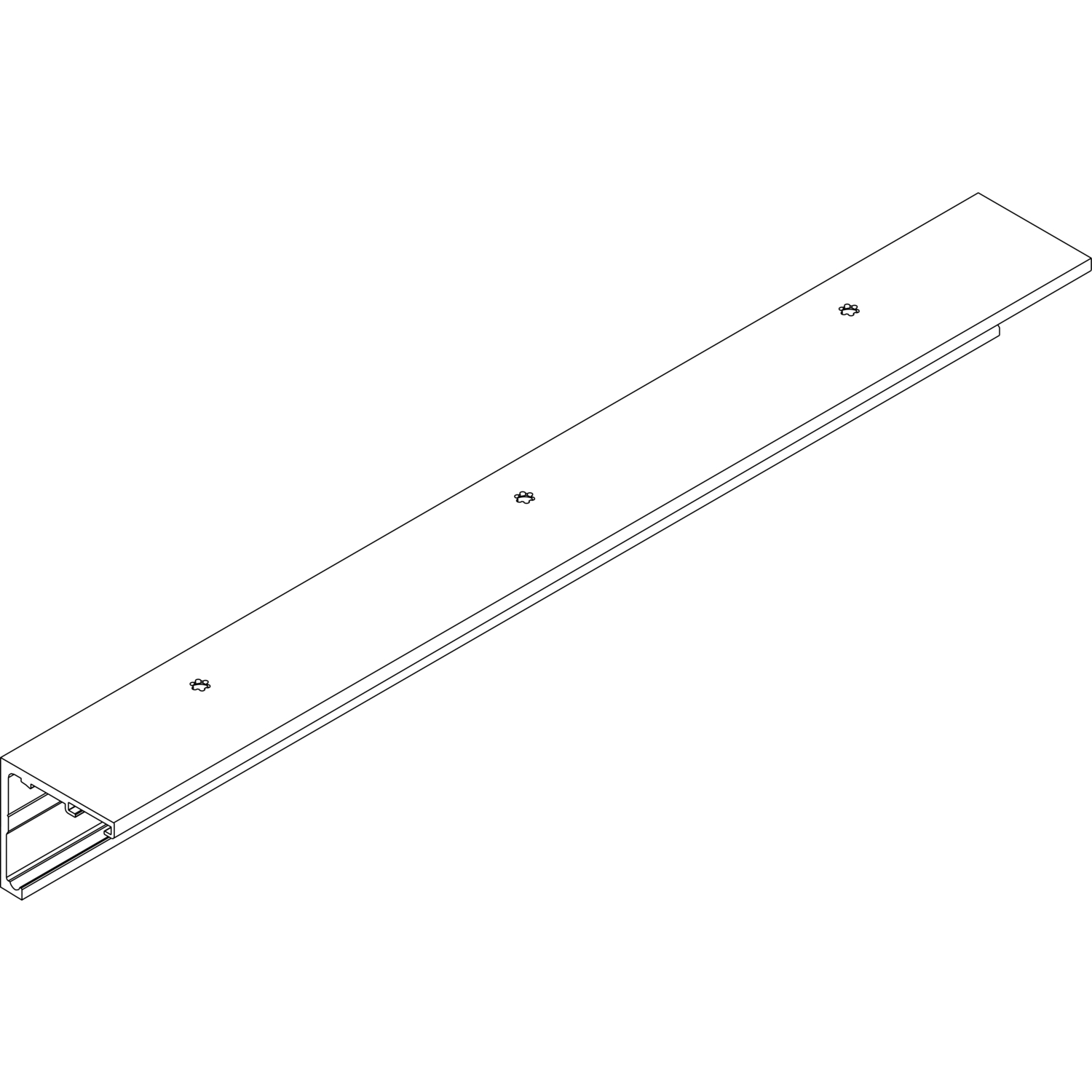 DORMA-Glas Muto 80 Laufschiene auf Maß Deckenmontage Edelstahl-Effekt (250 mm)