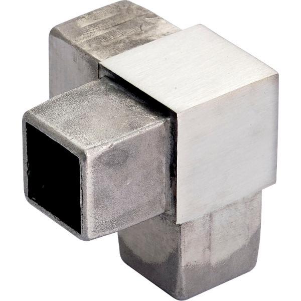 croso Eckstützenverbinder für Vierkantrohr 40 x 40 x 2,0 mm, Edelstahl V4A