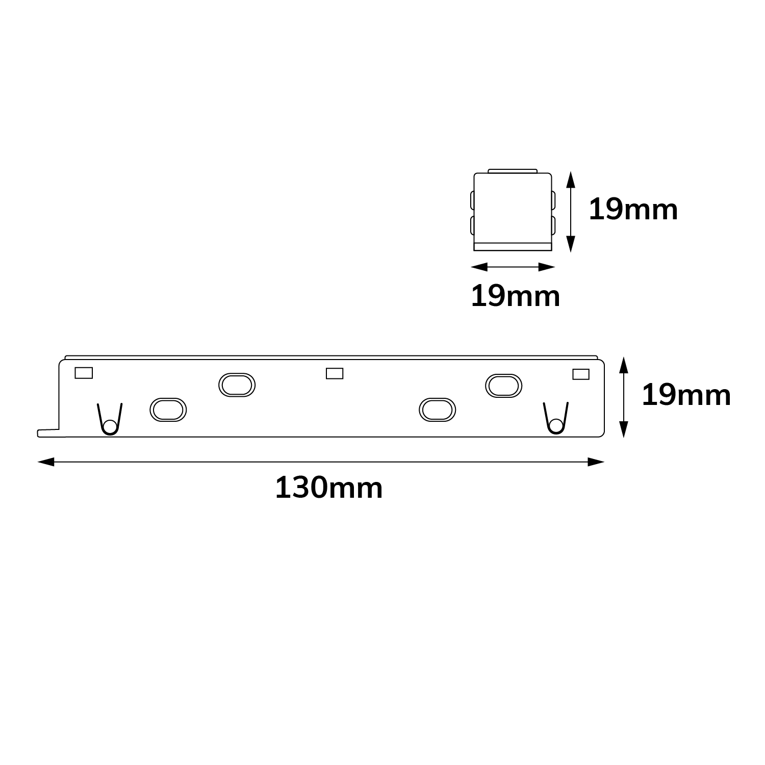 ISOLED Track48 Linear-Verbinder-Mini starr stromführend schwarz max. 6A 4-polig
