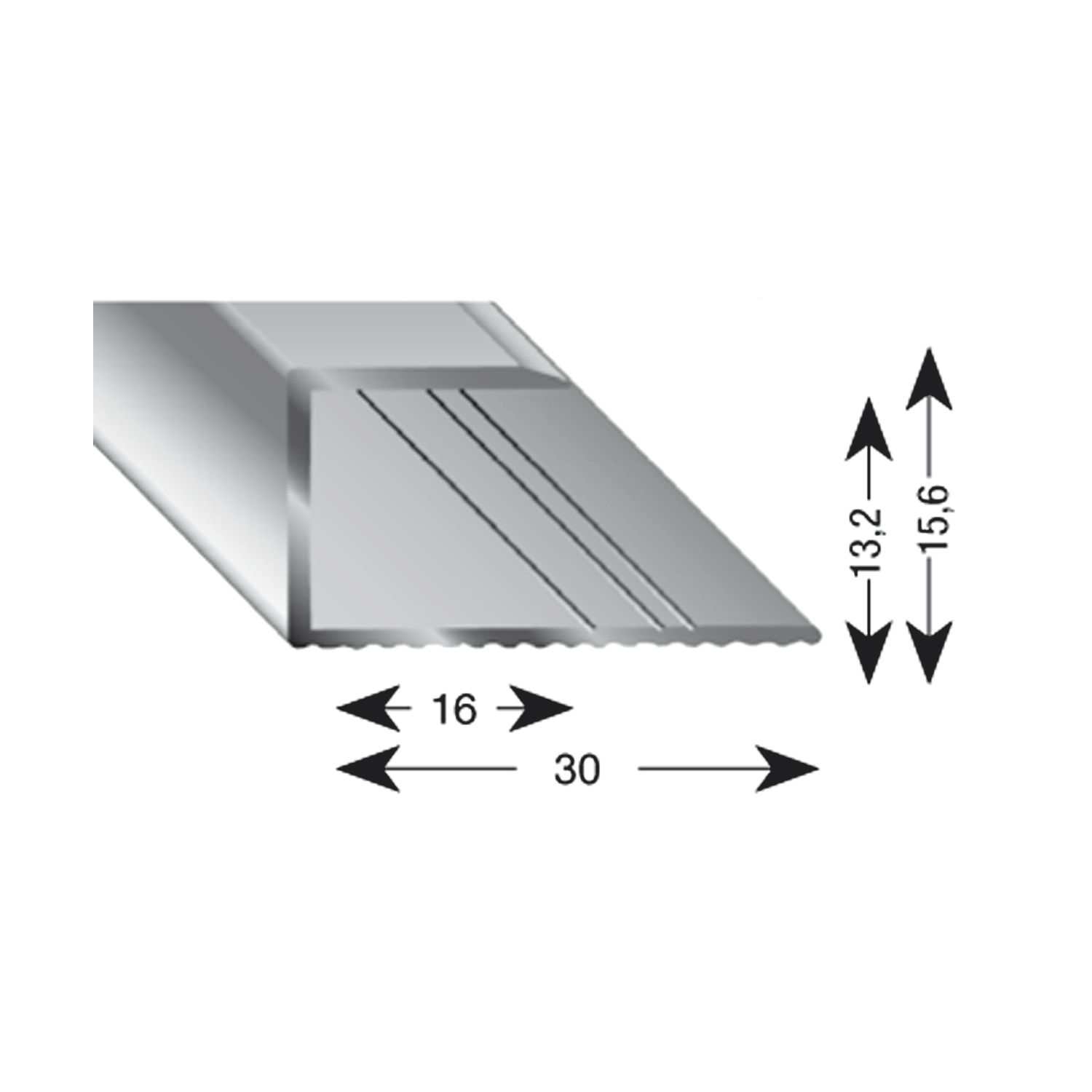Kügele Gleitabschlussprofil U Alu silber eloxiert 13/1000 mm