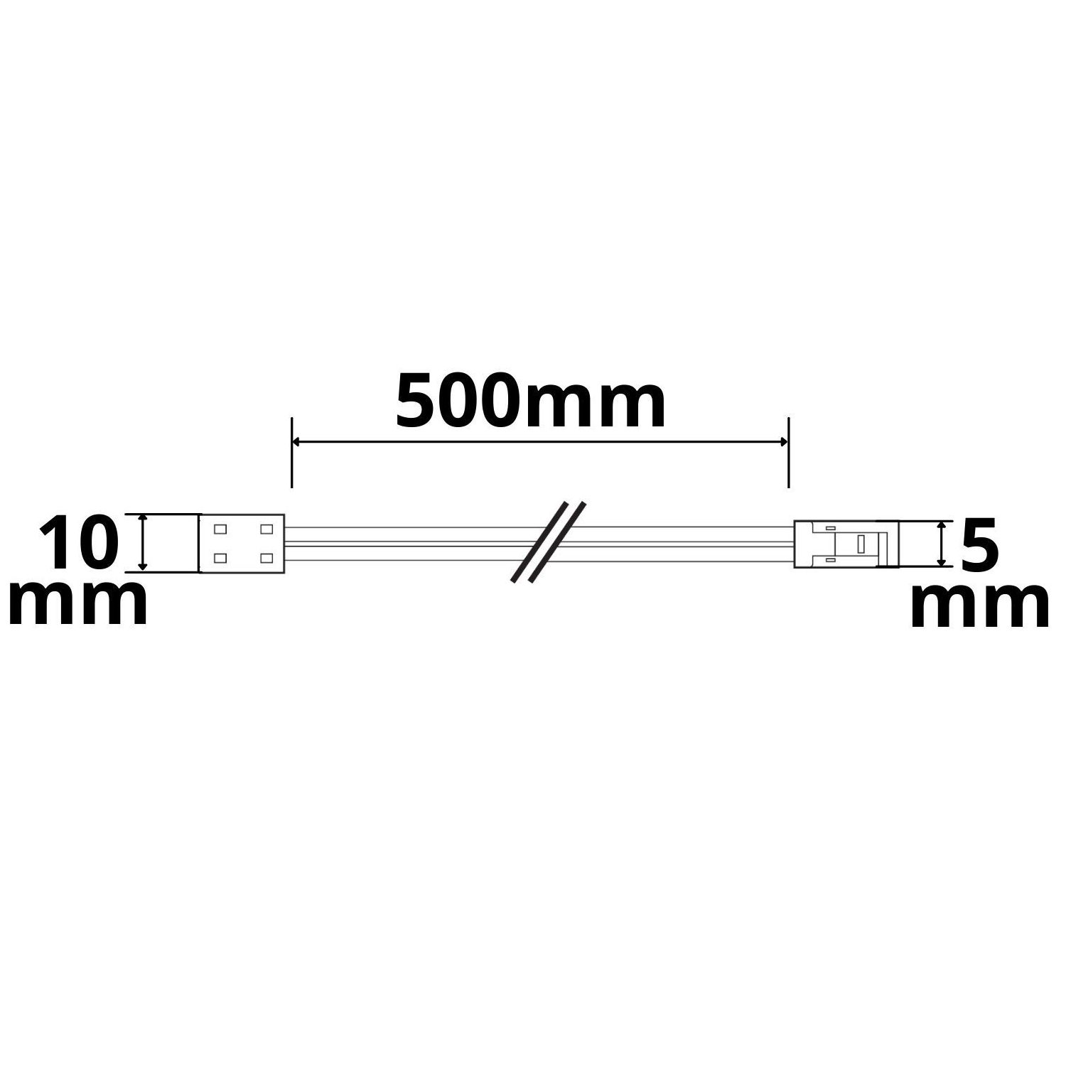 ISOLED MiniAMP male-Stecker zu Kontakt-Kabelanschluss (max. 3A) K2-28 für 2-pol IP20 Stripes mit Bre