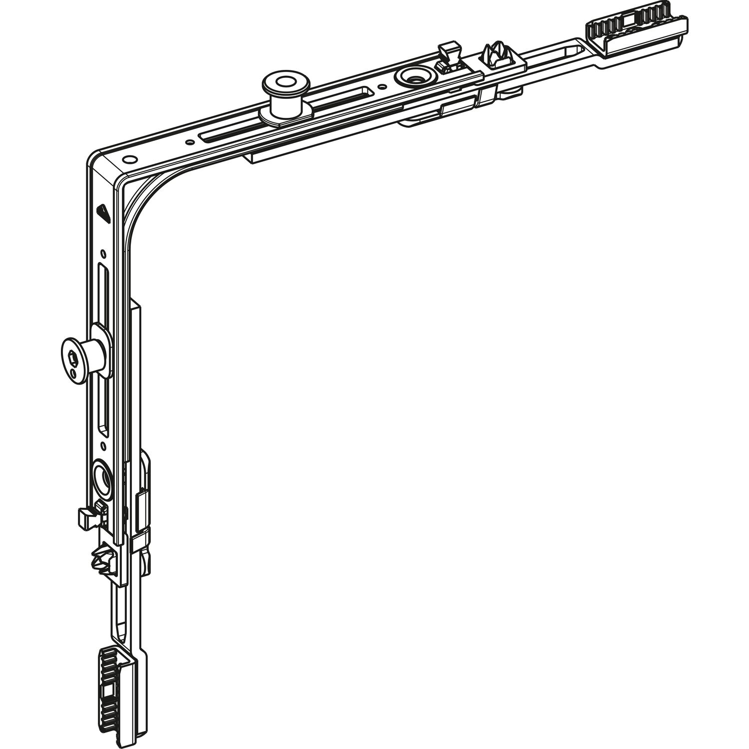 Roto ROTO E-Tec Control NT/NX Eckumlenkung MVS 1P / 1V Zapfen silber