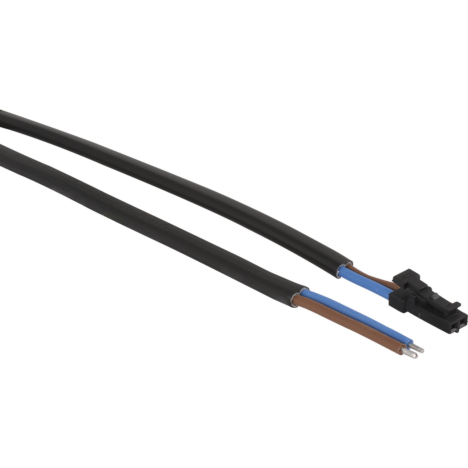 Anschlussleitung ummantelt 12 V/DC mit Stecker und verzinnten Enden, 2000mm