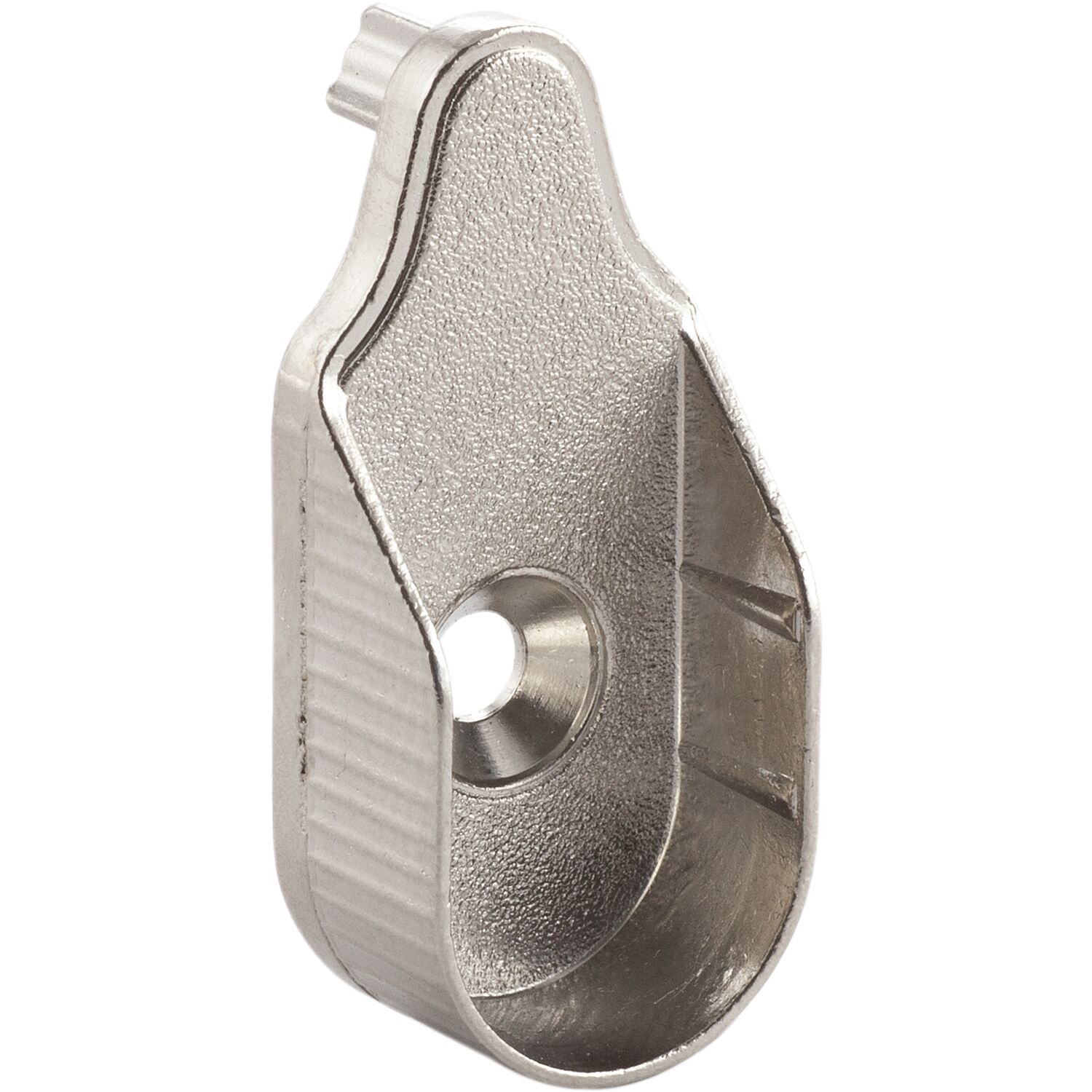 Schrankrohrlager Oval 1 für Schrankrohr, 2 Stützzapfen ø 5 mm, Zink vernickelt