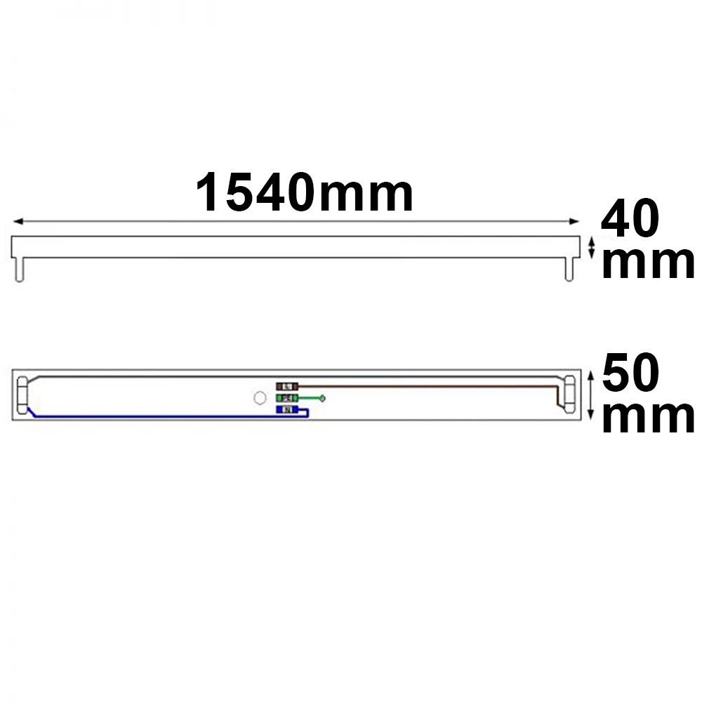 ISOLED Halterung für T8 Röhren 150cm verkabelt ohne VG