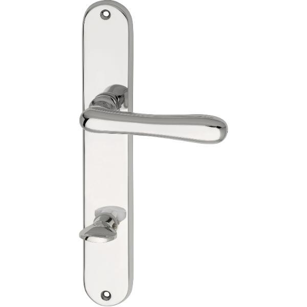 MARCHESI FH Drückergarnitur ELEGANT 22 - auf Schild WC 90, Messing verchromt