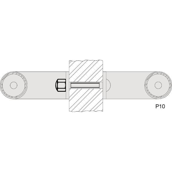 KWS KWS Befestigungszubehör Glas P10 - paarweise, M6, für Modularsystem, Edelstahl
