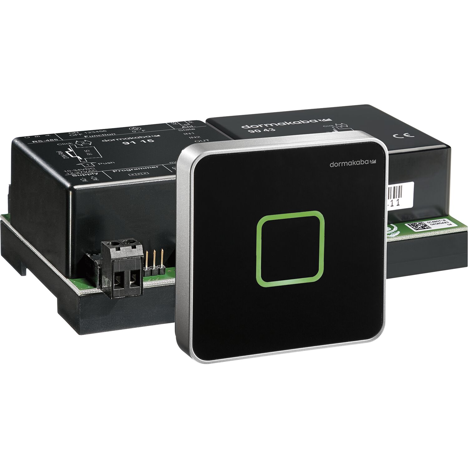 dormakaba Wandleser evolo smart 9115 BLE bundle remote,Kunststoff schwarz/silber