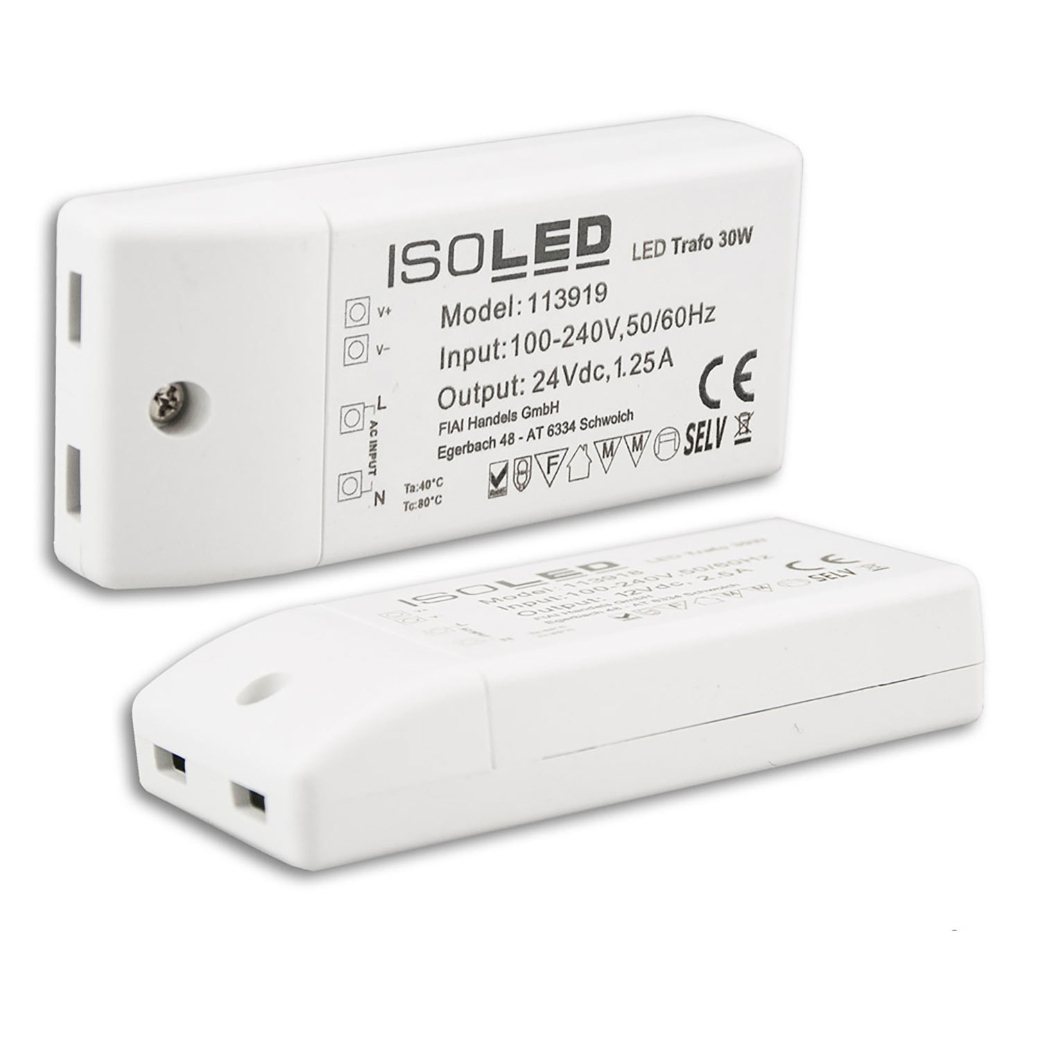 ISOLED LED Trafo 24V/DC 0-30W kompakt SELV