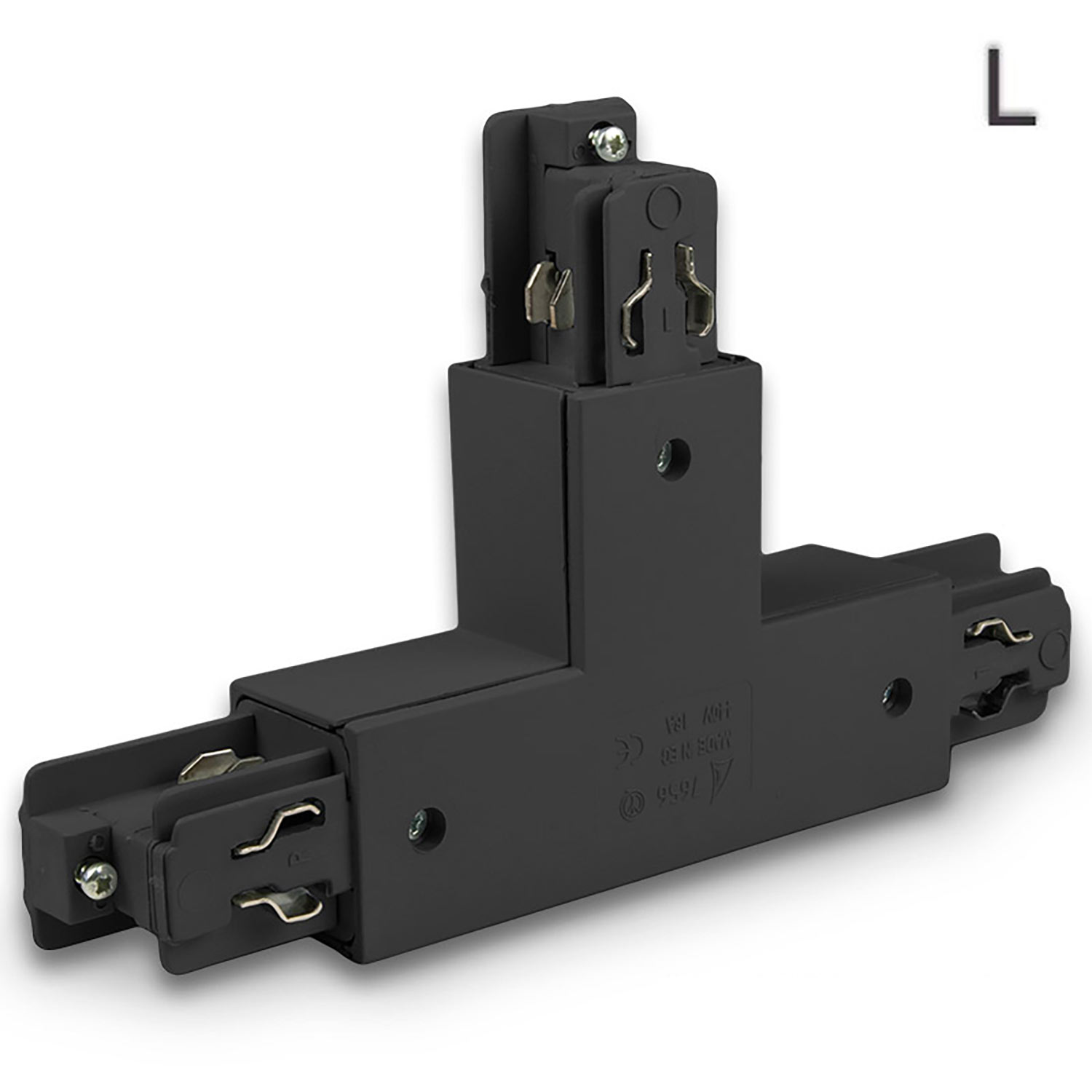 ISOLED 3-Phasen Classic T-Verbinder N-Leiter rechts Schutzleiter links schwarz