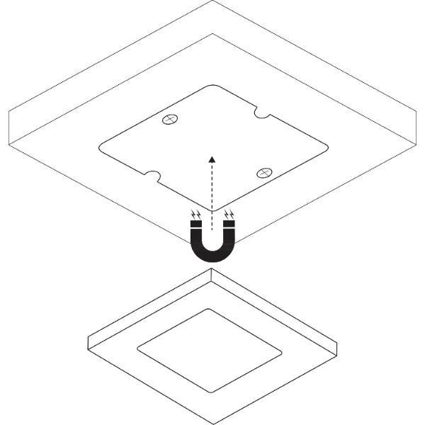 Aufbauleuchte Lucky 2 neutralweiß, 3er Set alufarbig