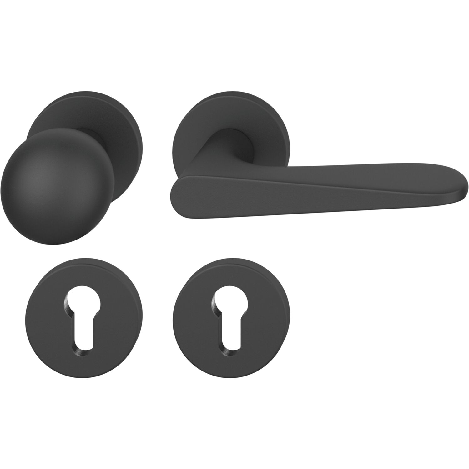 ninka FSB Wechselgarnitur 12 1144 ASL auf Rosette PZ, Knopf drehbar, schwarz matt