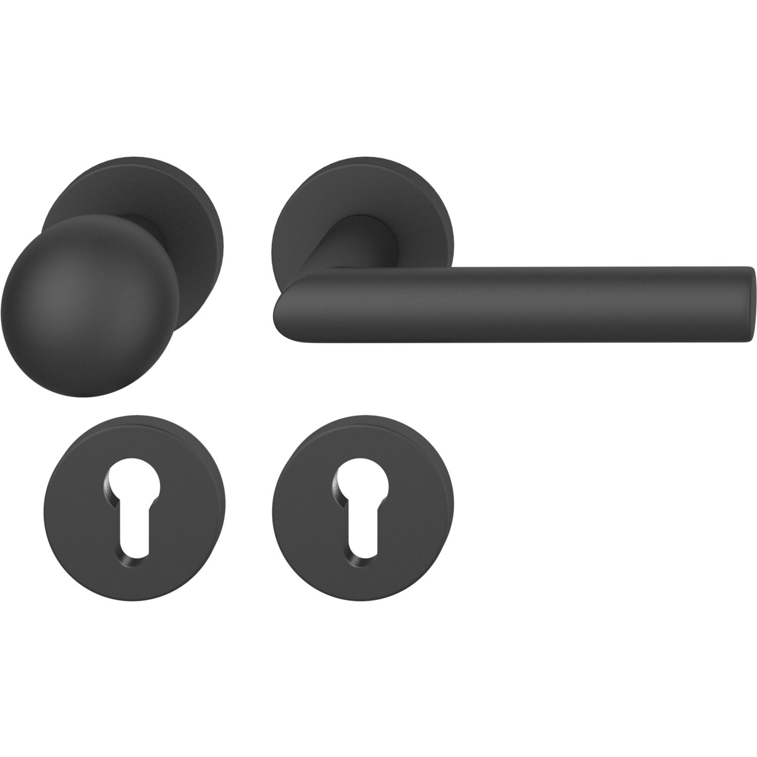 ninka FSB Wechselgarnitur 12 1076 ASL auf Rosette PZ, Knopf drehbar, schwarz matt