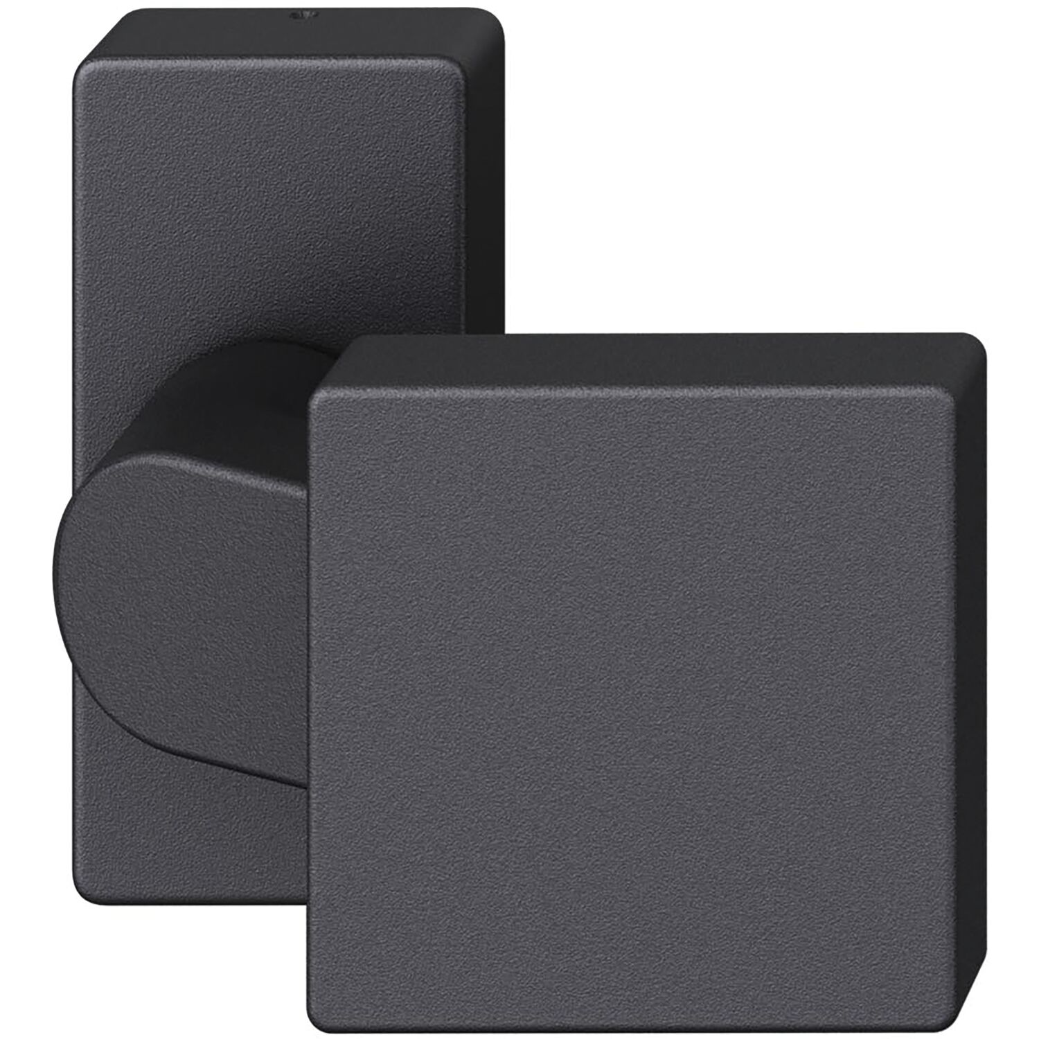 FSB Türknopf 07 0812 auf Rosette eckig, Gewinde M12, Aluminium schwarz matt