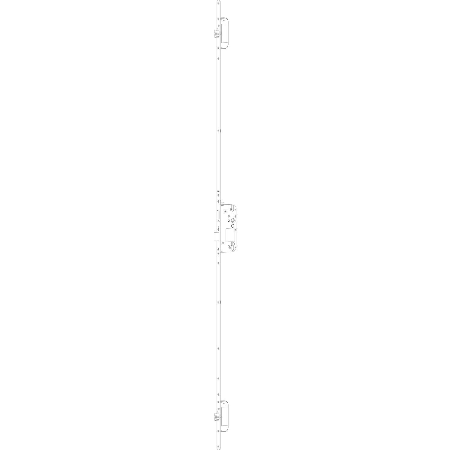 GU MFV-Schloss Secury Automatic DIN, DM 65,Stulp 1750x20x2,5mm rund, Edelstahl