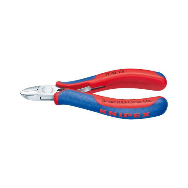 Knipex Elektronik-Seitenschneider 7702 DIN 9654 rund, kleine Facette, L=115 mm