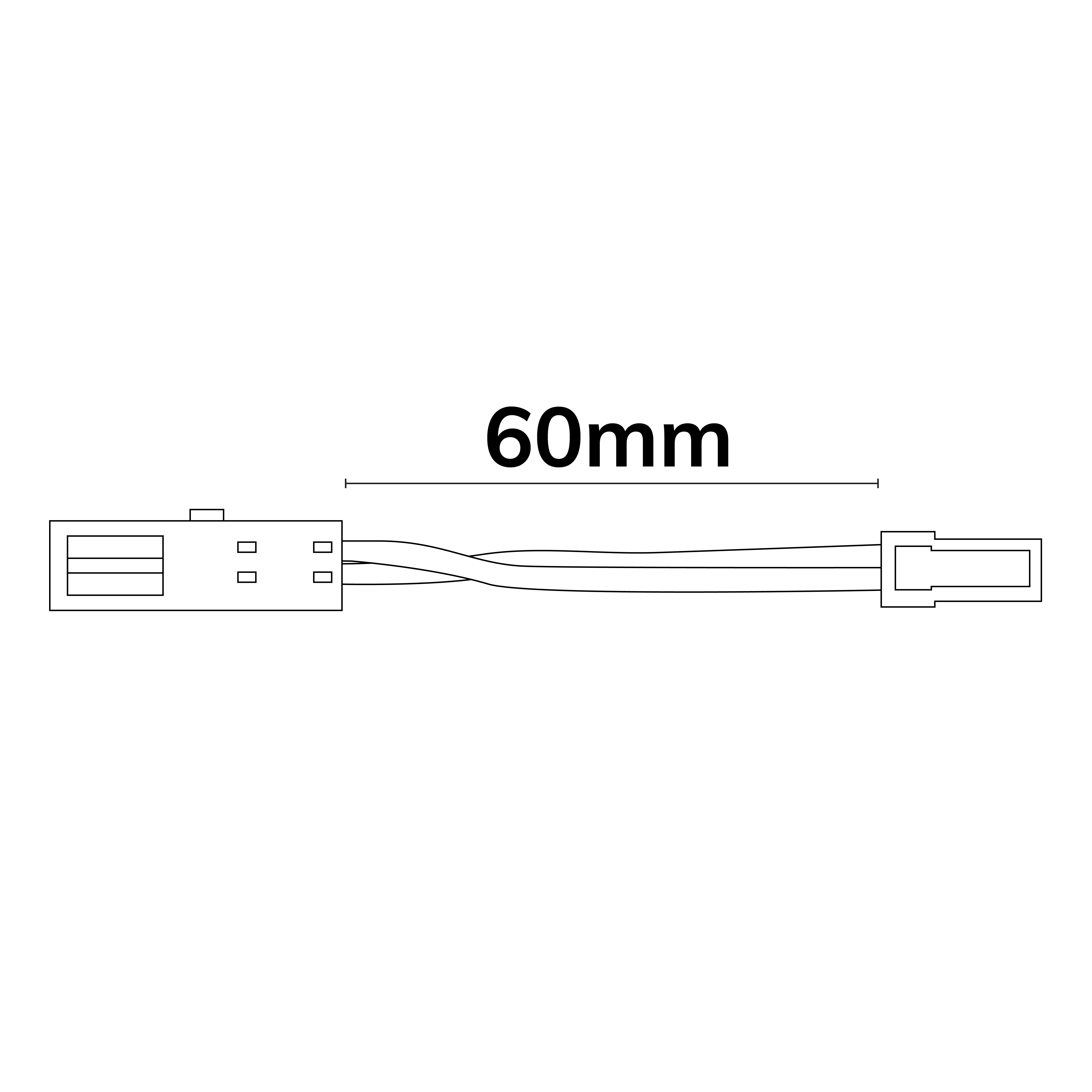 ISOLED MiniAMP Polaritätswechsler male-female 60mm 2-polig weiß max. 3A