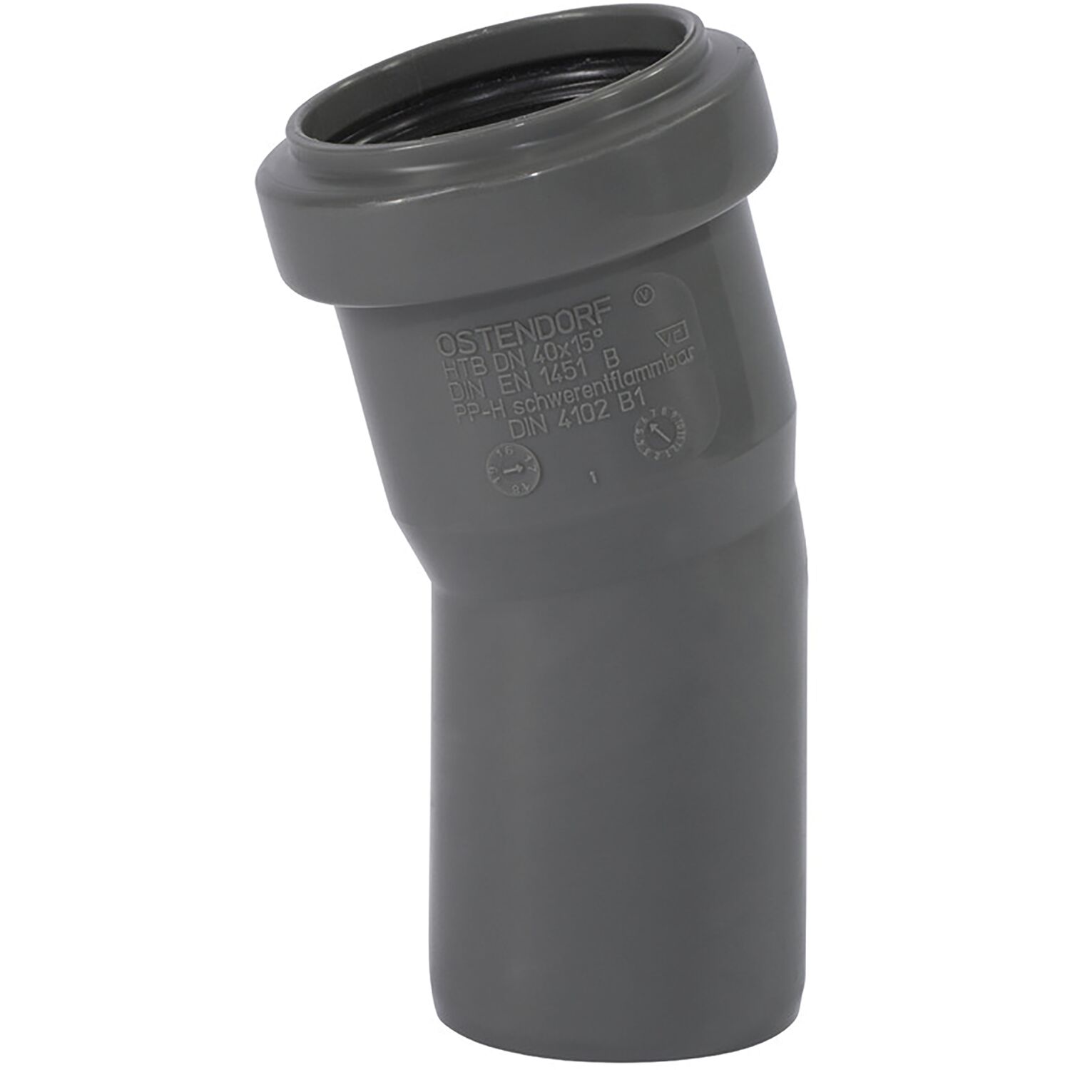 Bogen für Abflussrohr DN 40 mm / 15°