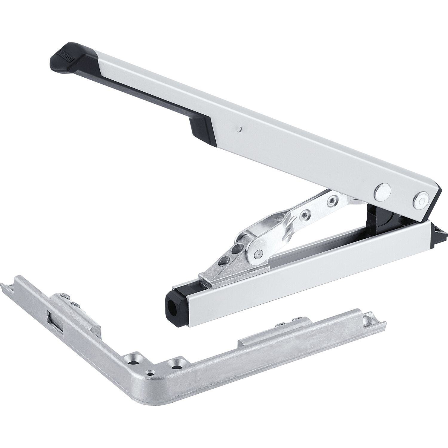 GEZE OL90N/OL95 Handhebel mit Eckumlenkung, Hub 54 mm, Alu silber eloxiert