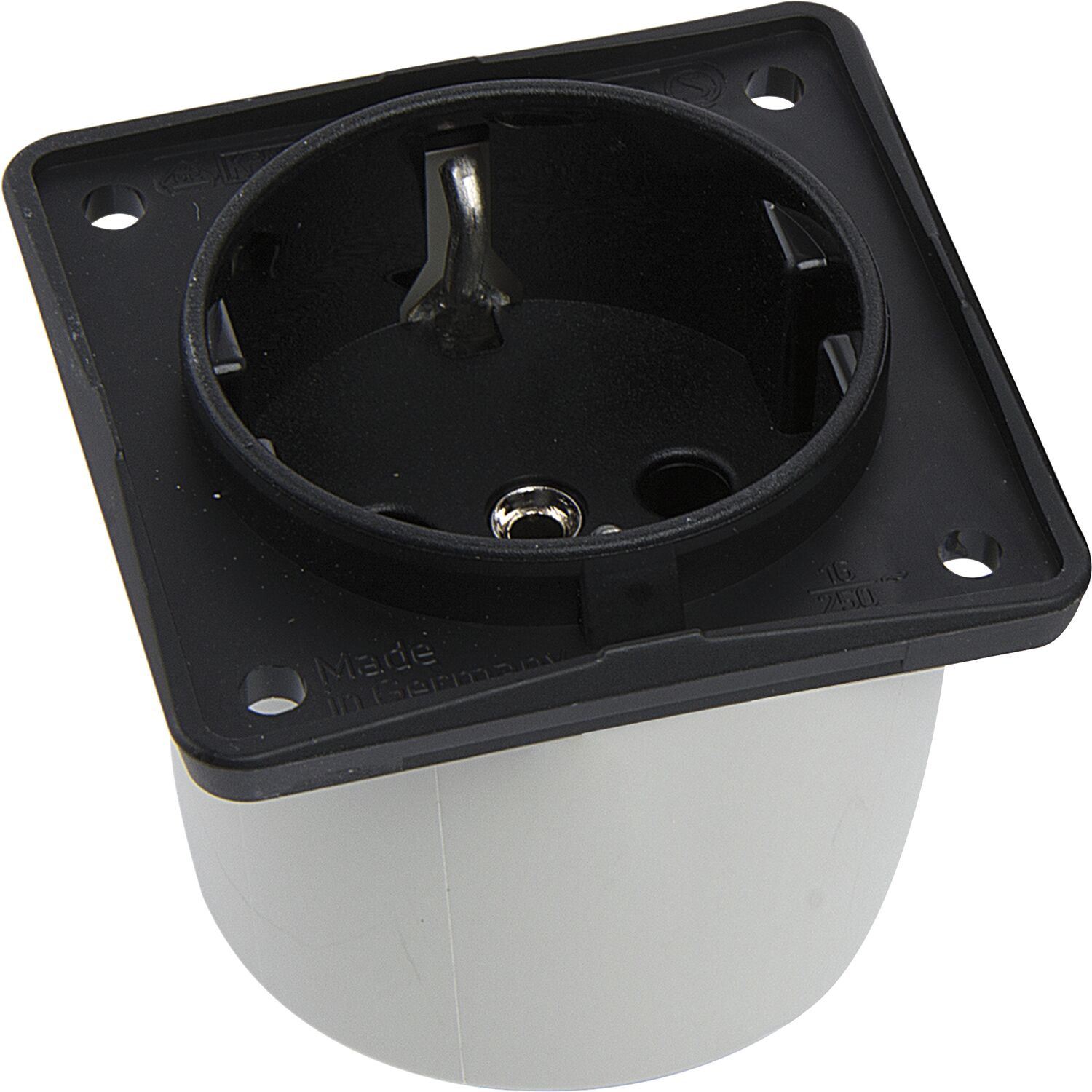 Berker Integro Steckdose schwarz konfektioniert ohne Rahmen