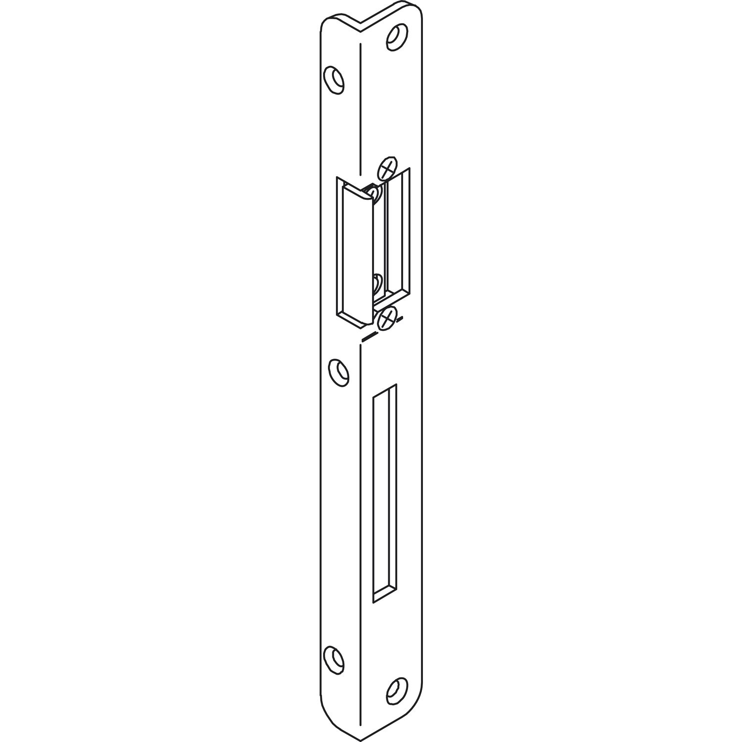 GU Winkelschließblech mit AT-Stück, 250 x 16,5 x 25 x 3mm verzinkt, rechts