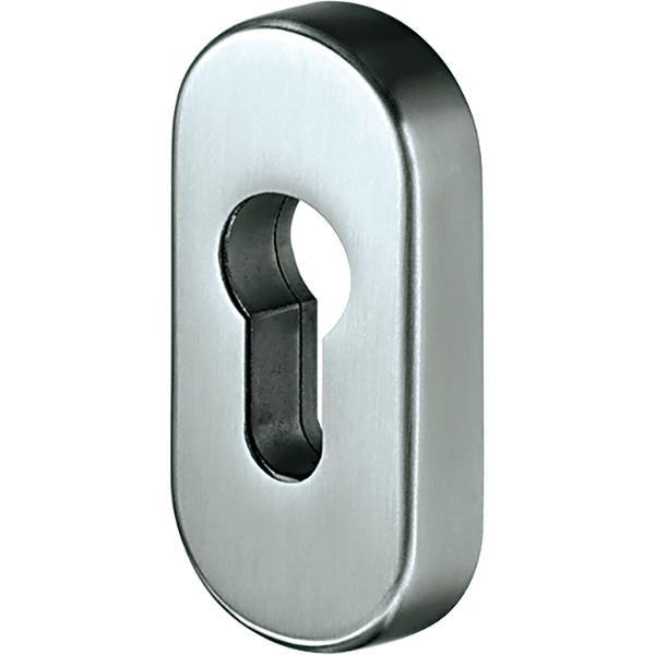 WSS Rosette Sicherheits-Schieberosette PZ, 33 x 74 x 9 mm, Edelstahl matt