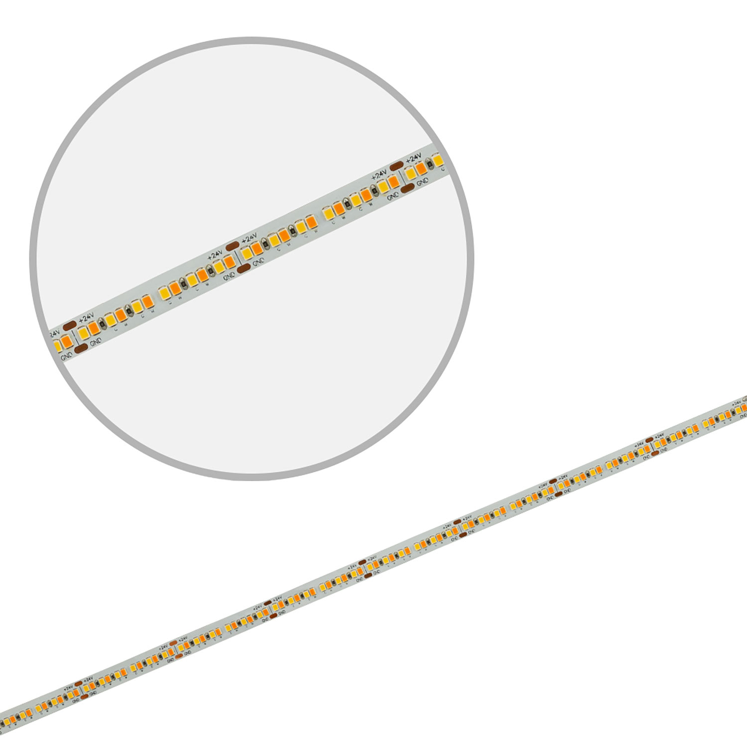 ISOLED LED CRI919/940 MiniAMP CCT Flexband 24V DC 15W IP20 120cm 2 polig Kabel mit Stecker 240 LED/m