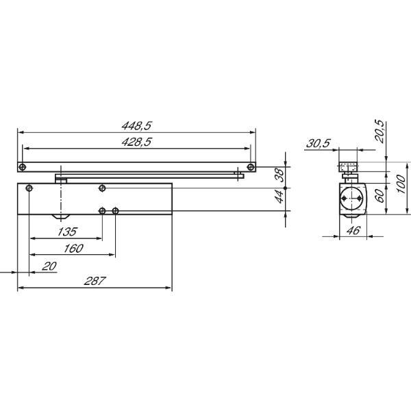 GEZE Gleitschiene, TS 3000/5000, silber