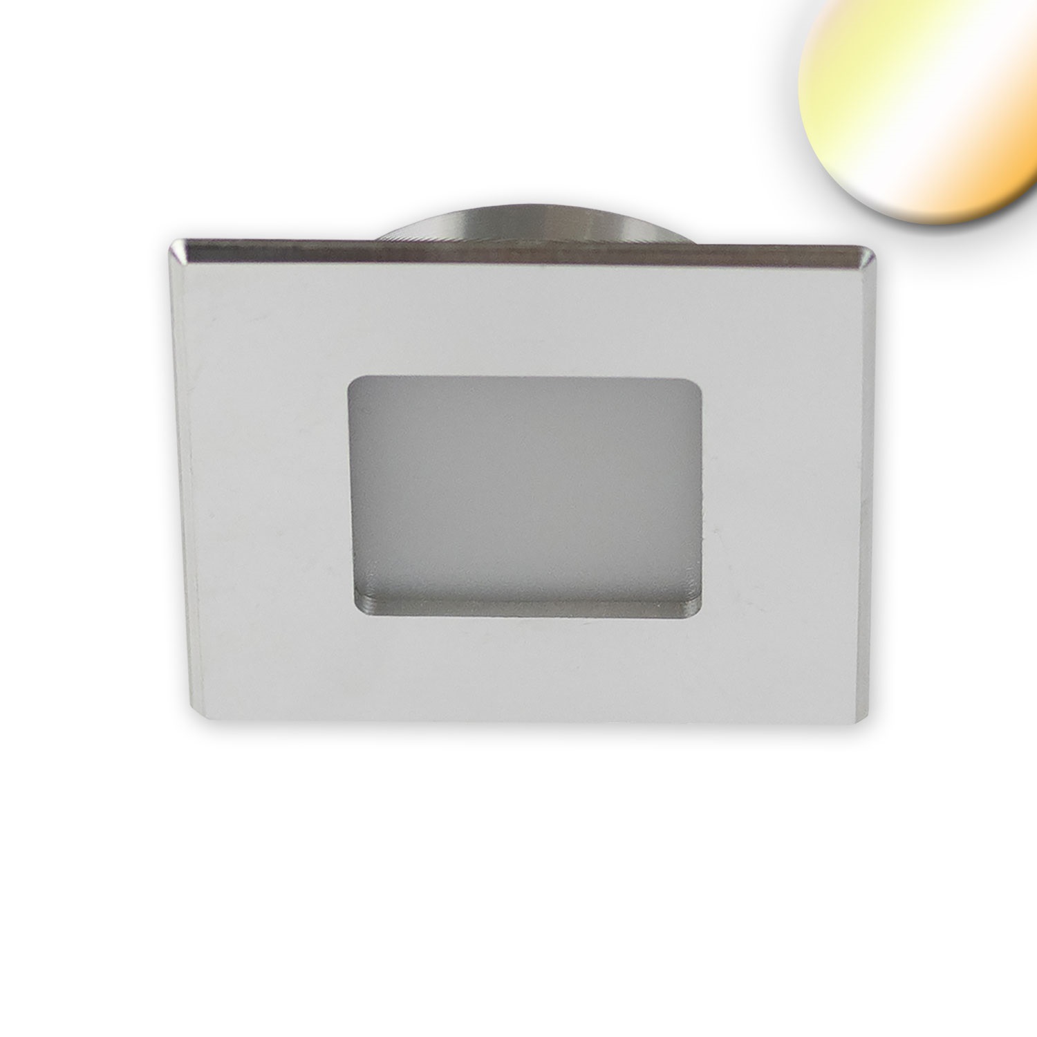 ISOLED LED Möbeleinbaustrahler MiniAMP ALU gebürstet eckig 3W 120° 24V DC weißdynamisch 1900-5000K d